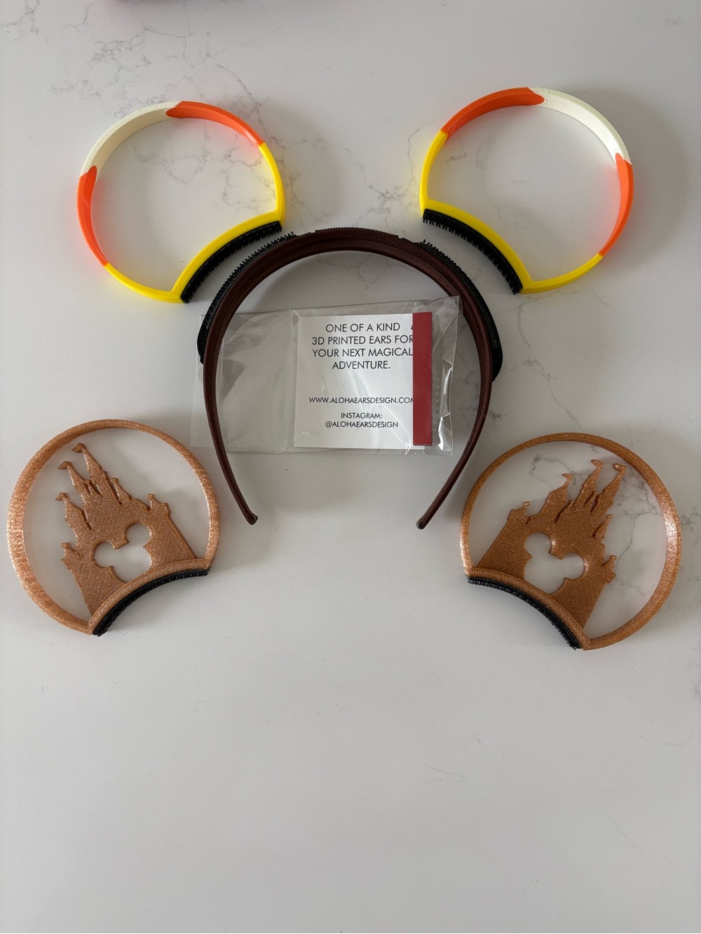 Disney 3D printed Ear Headband sets Candy corn & castle